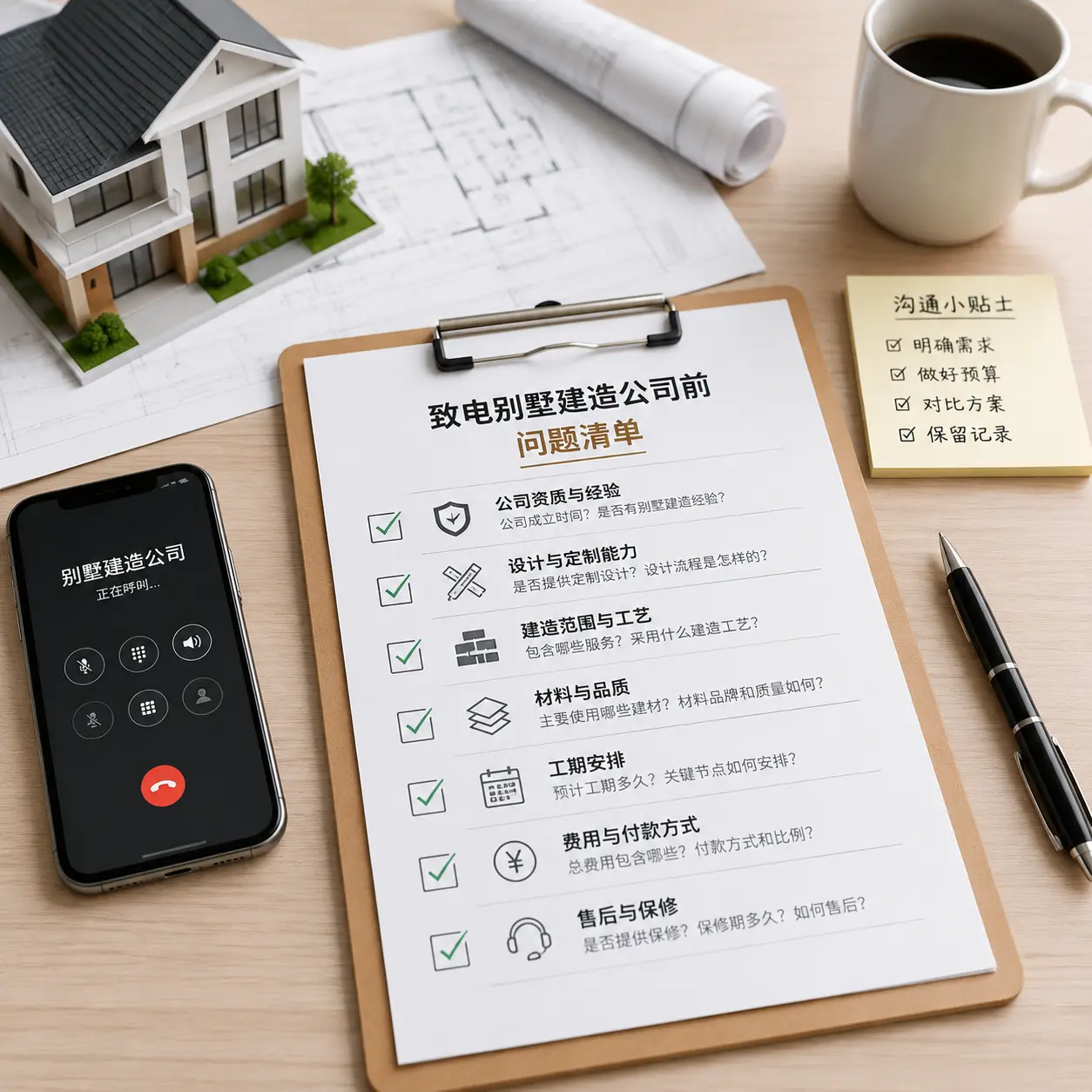 在山西拨打别墅建造公司电话前的准备工作